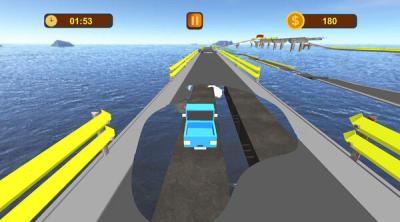 Screenshot of Crossing Damaged Bridge