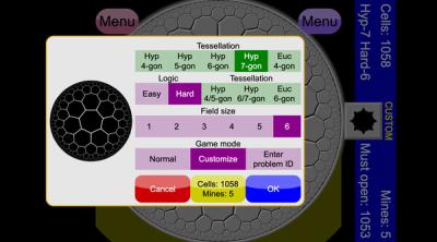 Screenshot of Non-Euclidean Minesweeper